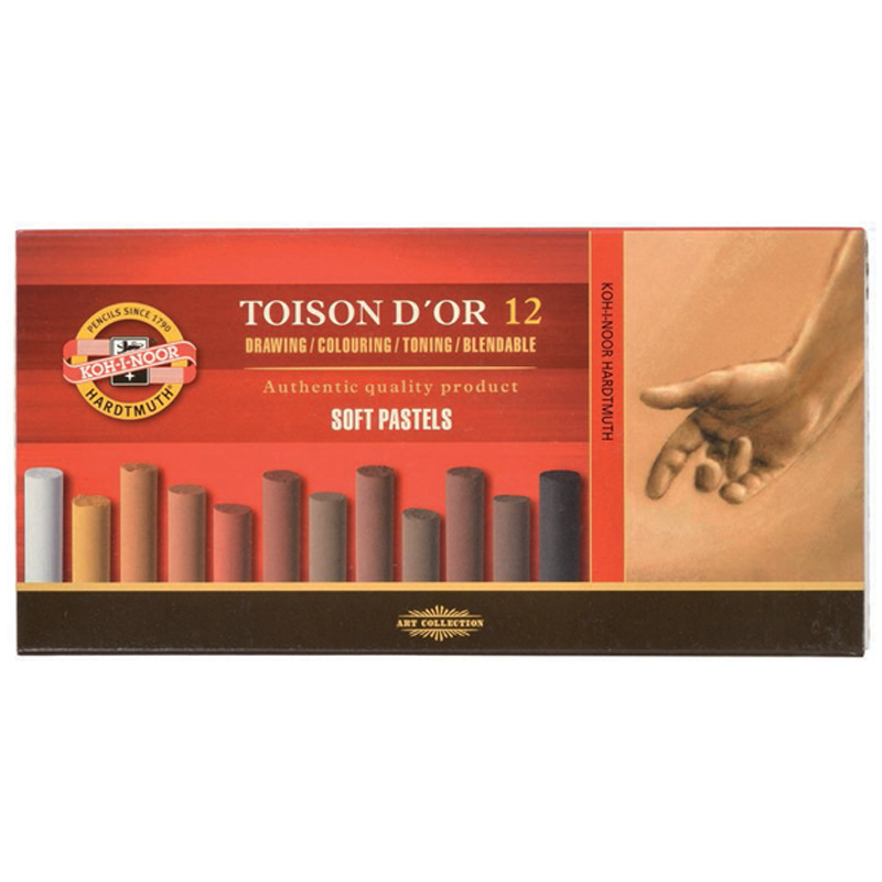 Пастель художественная Koh-I-Noor "Toison D`or Soft 8592 Brown line", 12 цветов, картон. упаковка (ПОД ЗАКАЗ)