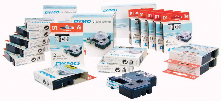 Картридж с лентой Dymo, 9мм*7м, черная на белом