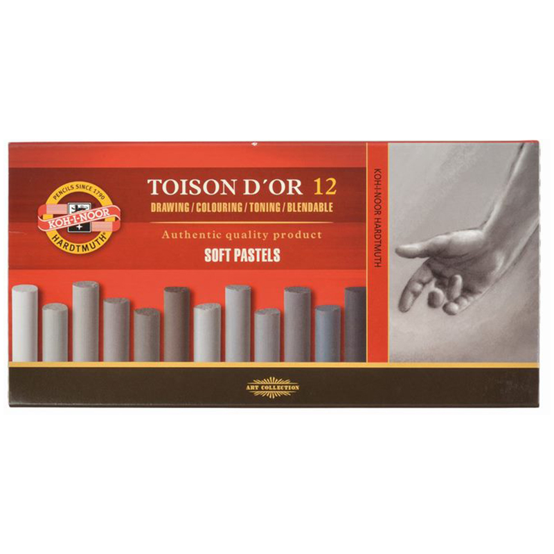 Пастель художественная Koh-I-Noor "Toison D`or Soft 8592 Grey line", 12 цветов, картон. упаковка (ПОД ЗАКАЗ)