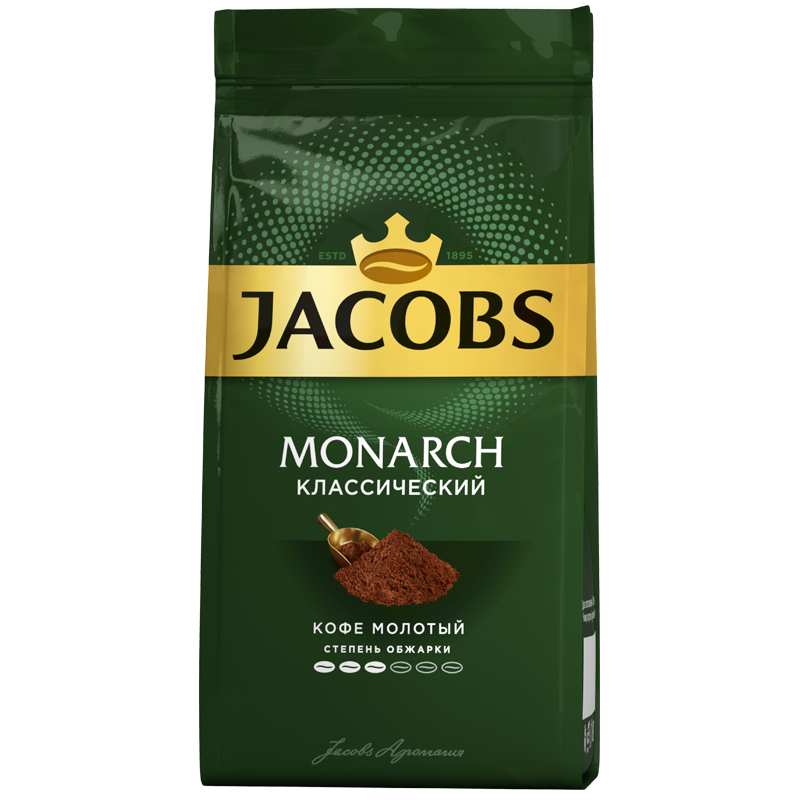 Кофе молотый Jacobs "Monarch", вакуумный пакет, 430г