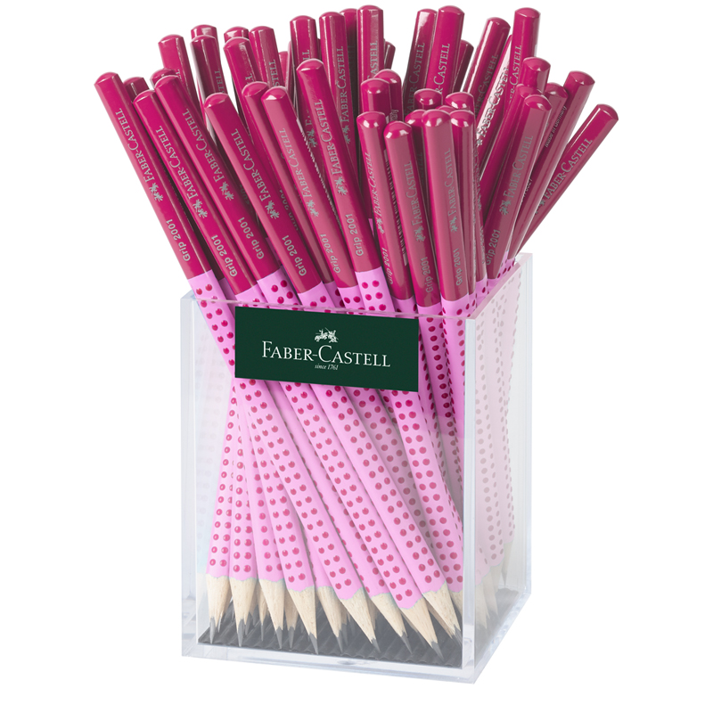Карандаш ч/г Faber-Castell "Grip 2001 Two Tone" HB, трехгранный, заточен., светло-розовый/розовый корп., стакан 517072