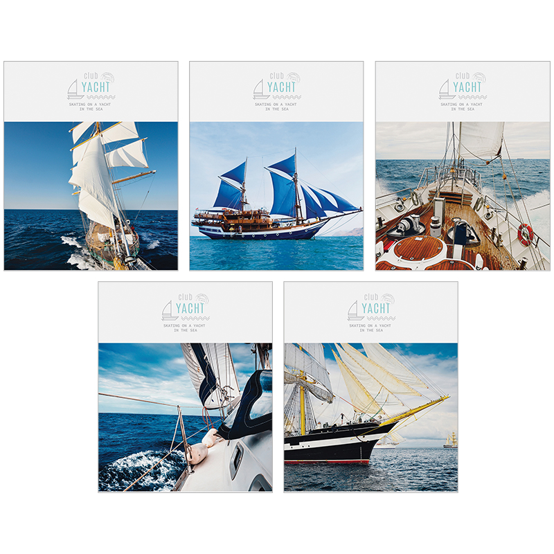 Тетрадь 48л., А5, клетка ArtSpace "Корабли. Yacht club", глянцевый УФ-лак