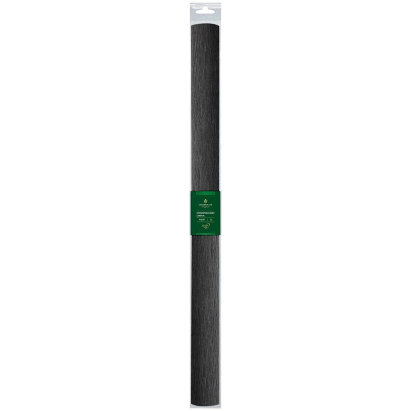 Бумага крепированная Greenwich Line, 50*250см, 32г/м2, черная, в рулоне, пакет с европодвесом