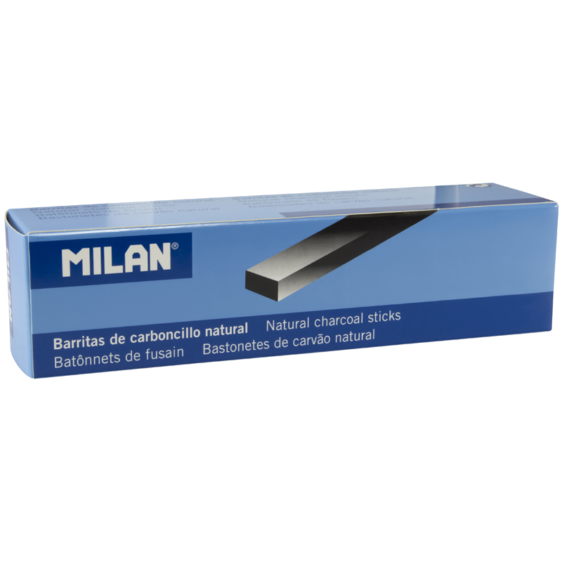 Уголь натуральный Milan, прямоугольный, 15-7мм, набор 4шт., картон. упак.