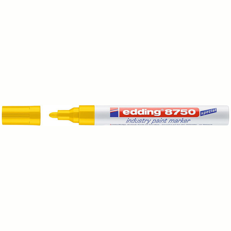 Маркер-краска Edding "8750" желтая, 2-4мм, для промышленной графики