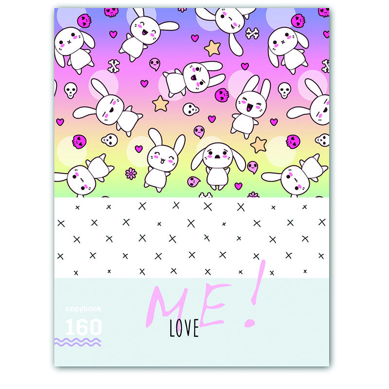 Тетрадь на кольцах А5, 160л., BG "Me love!", матовая ламинация
