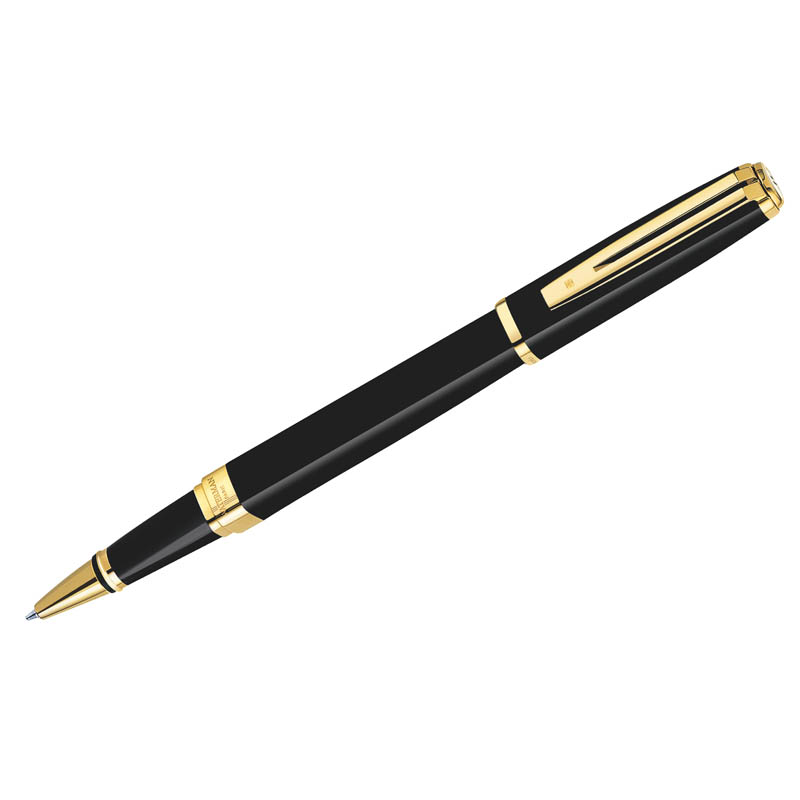 Ручка-роллер Waterman "Exception Slim Black Lacquer GT" черная, 0,8мм, подар. уп.