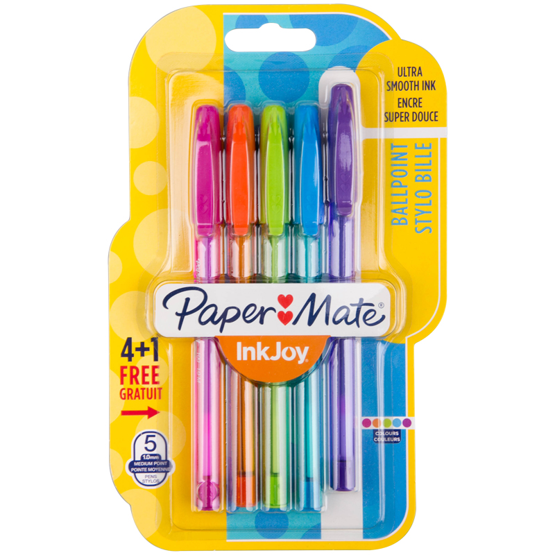 Набор шариковых ручек "InkJoy 100" 5шт, ассорти, 1,0мм, блистер