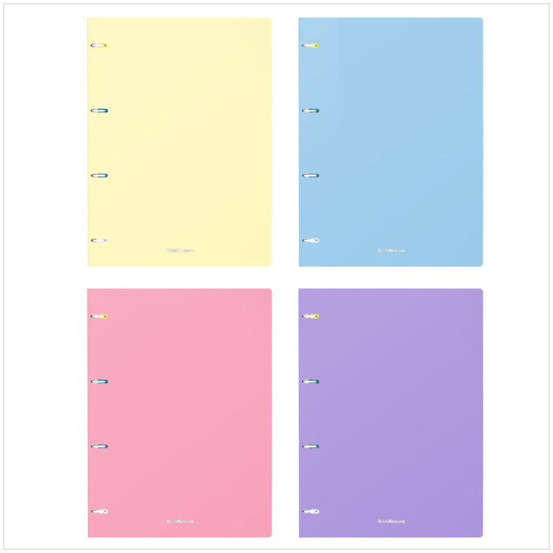 Тетрадь на кольцах А4, 80л., Erich Krause "Pastel", пластиковая обложка, на кнопке