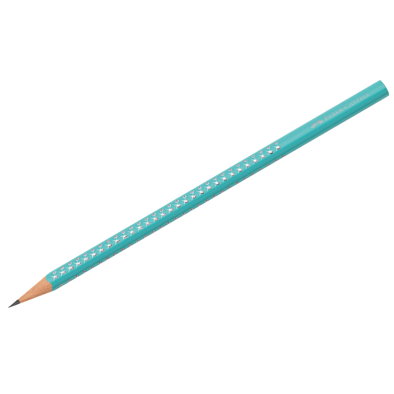 Карандаш ч/г Faber-Castell "Sparkle Summer" B, трехгран., заточен., бирюзовый