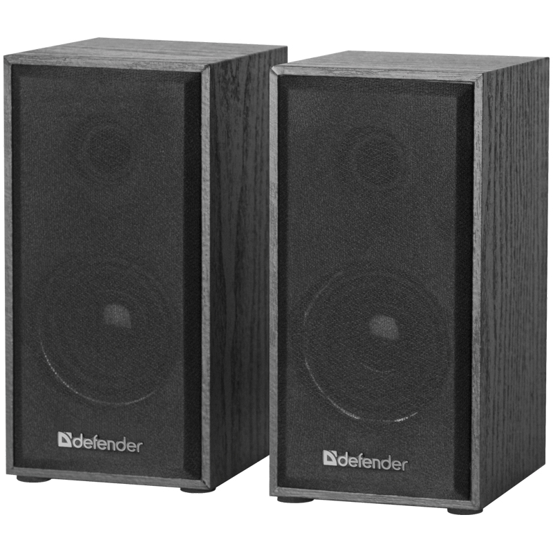 Колонки Defender SPK 240, 2*3W, деревянный корпус, питание от USB, черный