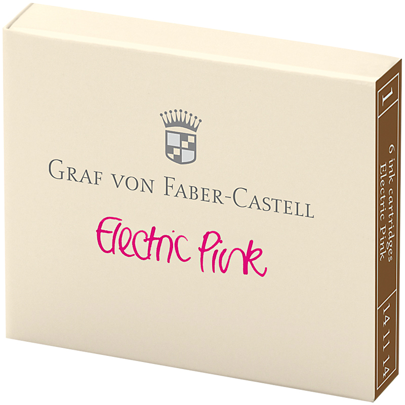 Картриджи чернильные Graf von Faber-Castell розовые, 6шт., картонная коробка