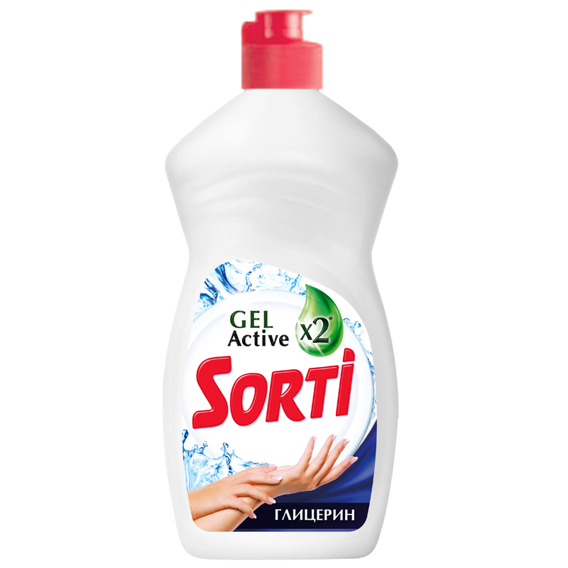 Средство для мытья посуды Sorti "Gel Active. Глицерин", 450мл