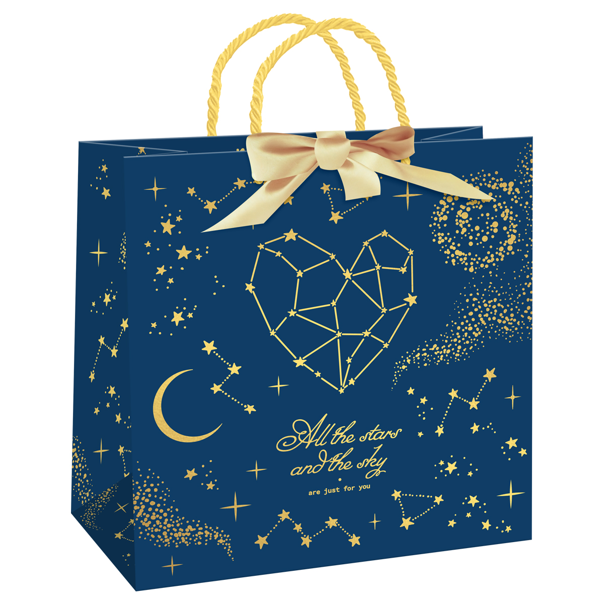 Пакет подарочный 20*20*10см MESHU "Stars magic", фольга,  матовая ламинация
