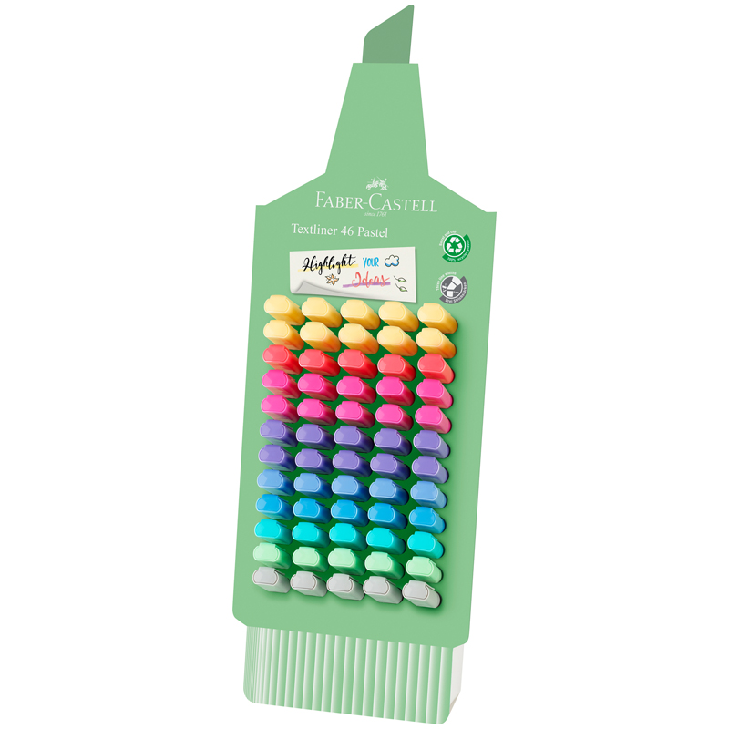 Текстовыделитель Faber-Castell "46 Pastel" ассорти, 1-5мм, дисплей