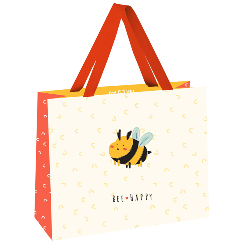 Пакет подарочный 23*18*10см MESHU "Bee for you", выб. лак, матовая ламинация