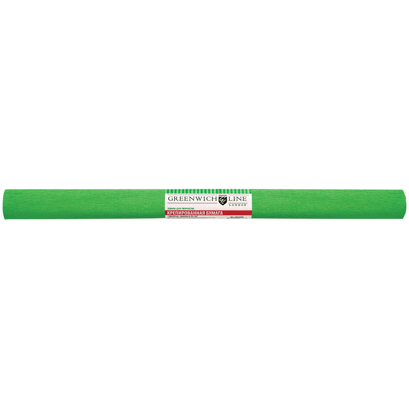 Бумага крепированная Greenwich Line, 50*250см, 32г/м2, светло-зеленая, в рулоне