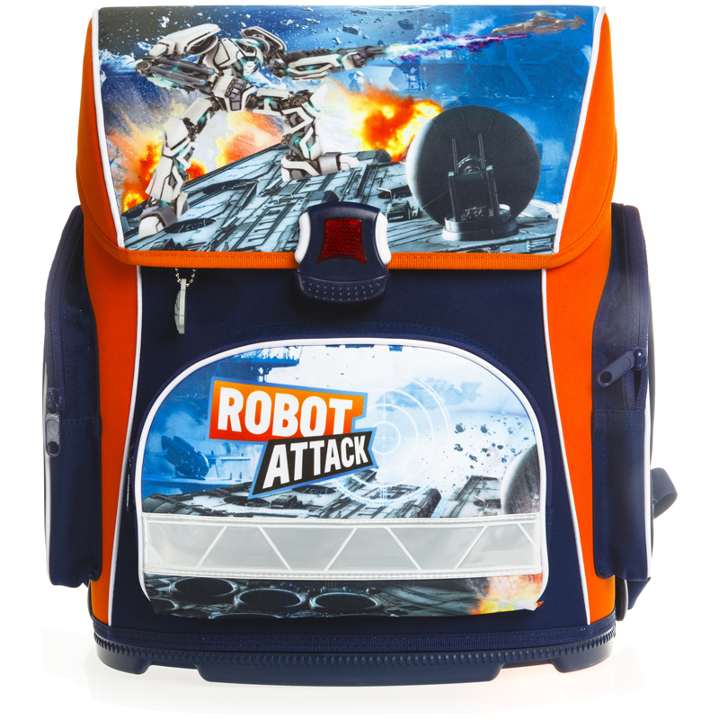 Ранец Hatber Optimum "Robot attack" 37*30*17см, 1 отделение, 3 кармана, анатомическая спинка