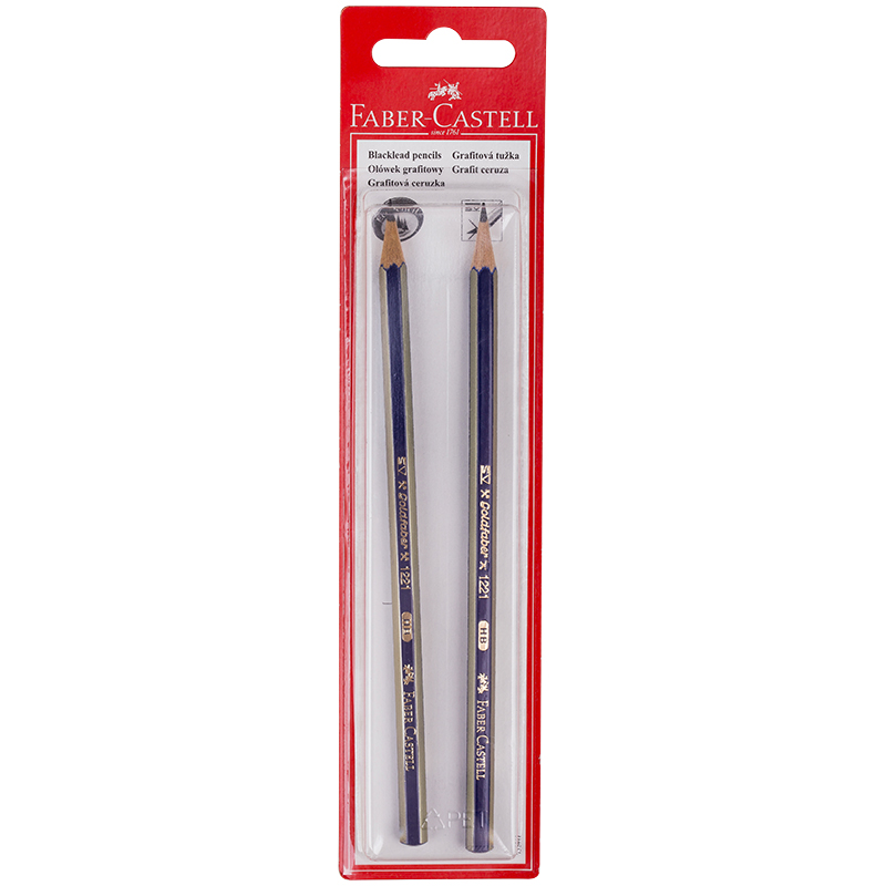 Набор карандашей ч/г Faber-Castell "GoldFaber 1221" 2шт., HB, заточен., блистер