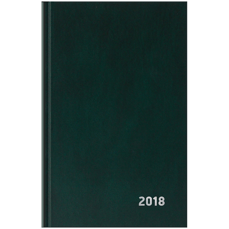 Ежедневник датированный 2018г., A5, 168л., бумвинил, OfficeSpace, зеленый