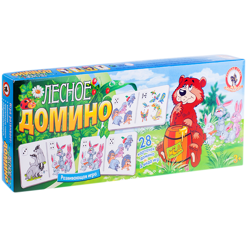Игра настольная Домино. Русский стиль, "Лесное", картонная коробка