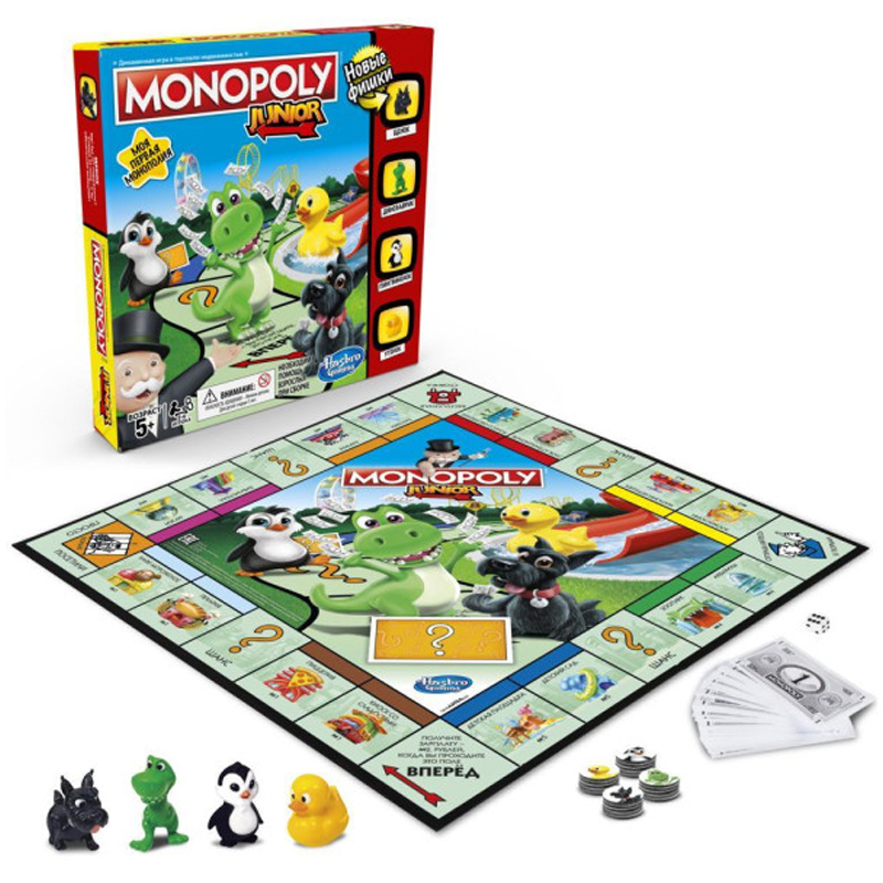 Игра настольная Hasbro "Монополия Junior", картонная коробка