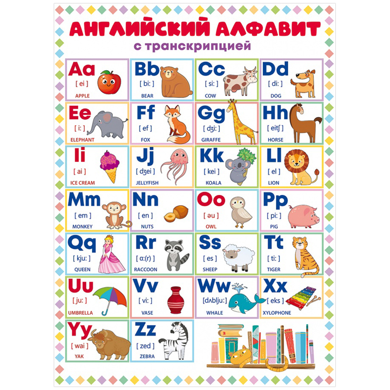 Плакат настенный Открытая планета "Английский алфавит", 440*600мм