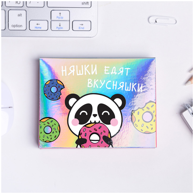 Блок для записи декоративный на склейке ArtFox "Спасение во вкусняшках", 10*8см, 180л., голография
