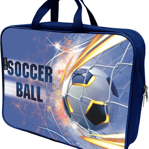 *Папка-портфель Lamark Soccer Ball, A4, 1 отделение, 36х24,5х7 см, на молнии, с ручками, печать по ткани с одной стороны