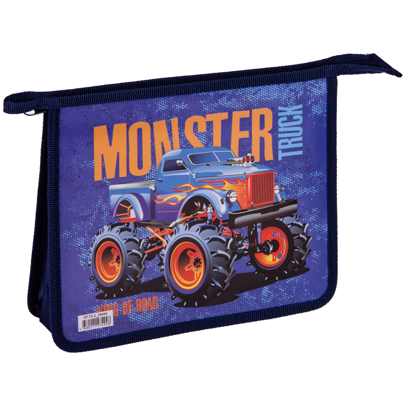 Папка для тетрадей 2 отделения А5 ArtSpace "Monster truck", пластик, на молнии