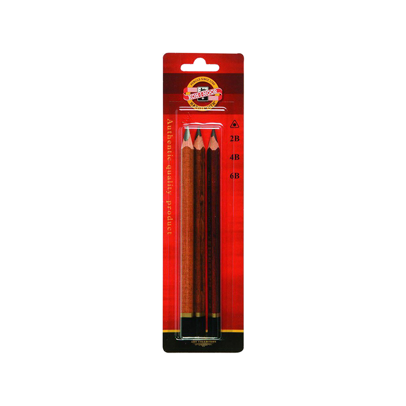 Карандаши чернографитные jumbo TRIOGRAPH Jumbo 1833, 2B-6B, 3шт, блистер