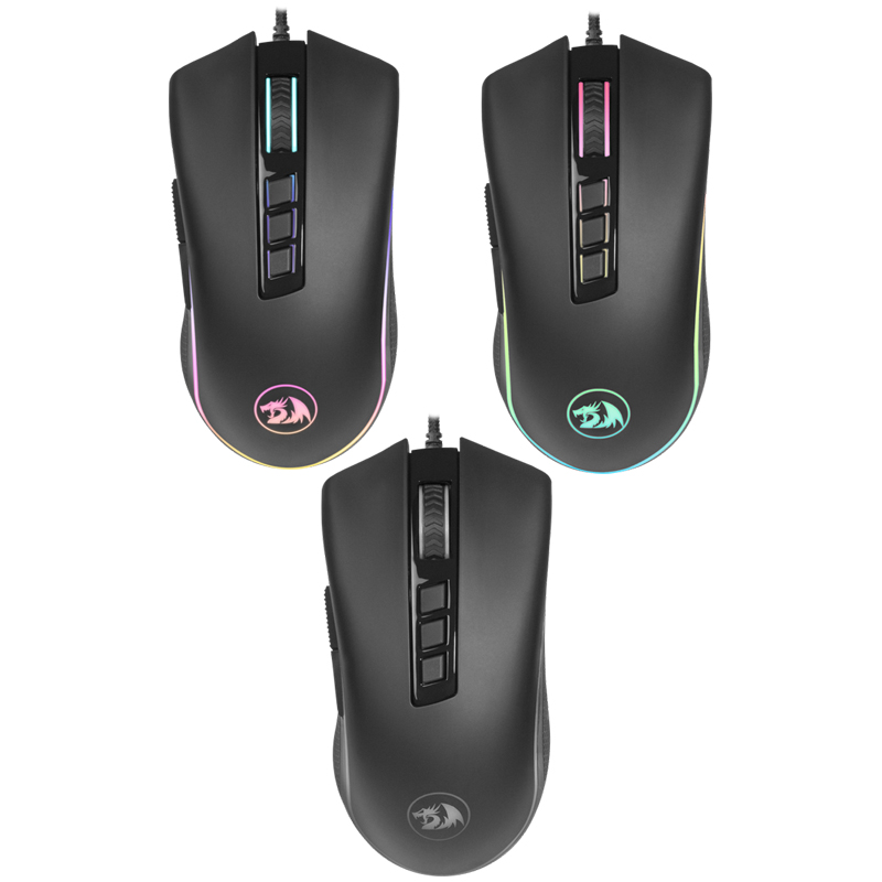 Мышь игровая Redragon Cobra RGB, USB, 100-10000dpi, с подстветкой, черный, 8btn+Roll