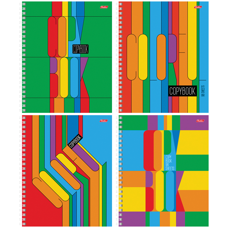 Тетрадь 96л., А5, клетка на гребне Hatber "Colorful Strips"