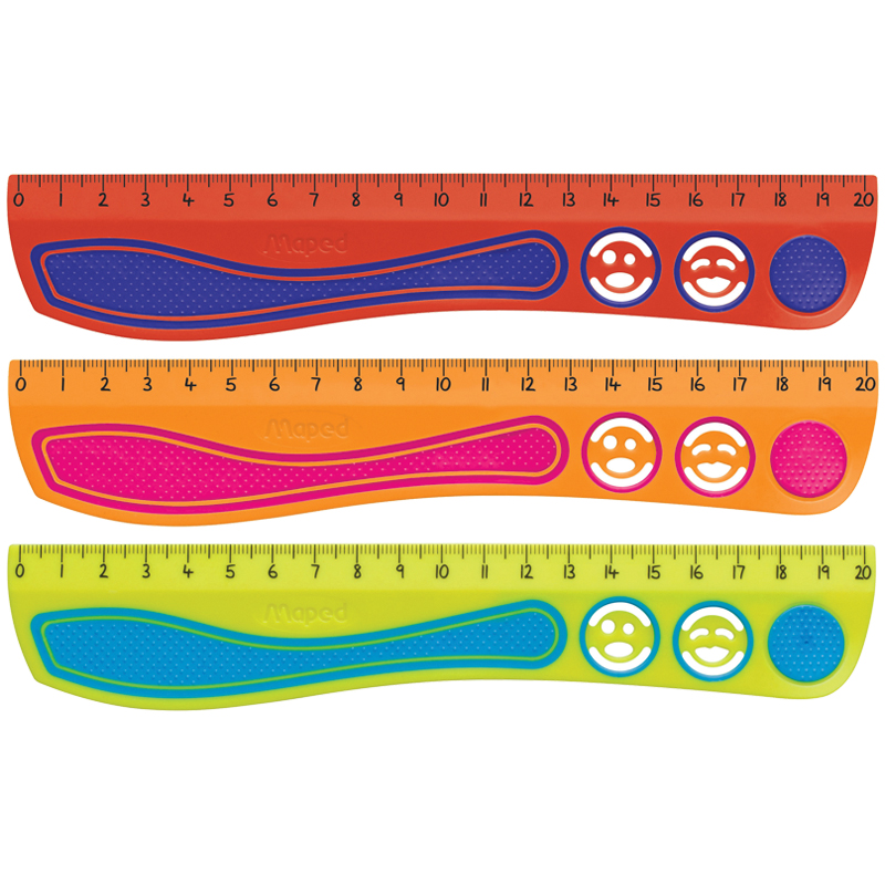 Линейка 20см Maped "Kidy Grip", пластиковая, эргономичная, цветная, европодвес