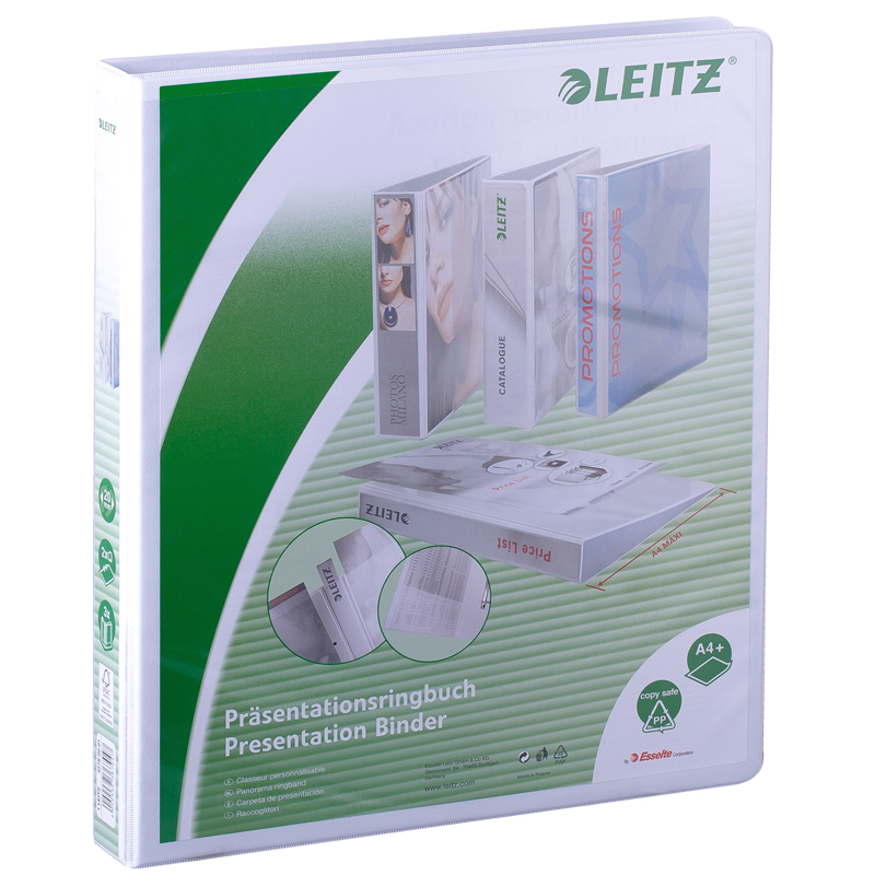 Папка на 2 кольцах Esselte Панорама", D20/M38 белая (10848/55217)=Leitz(42780001)