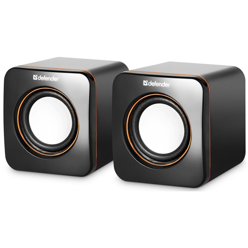 Колонки Defender SPK 530, 2*2W, питание от USB, черный, оранжевый