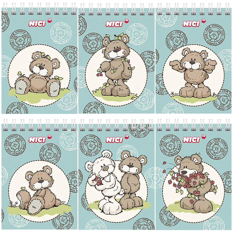 Блокнот А7 40л. на гребне "Любимые мишки" (NICI)