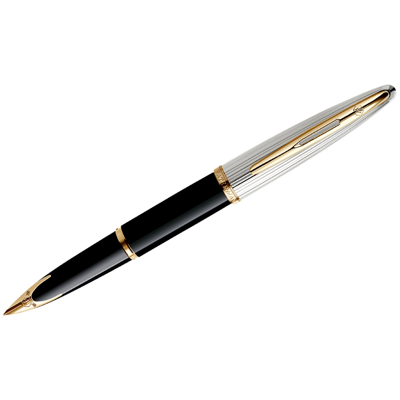 Ручка перьевая Waterman "Carene Black Deluxe GT" синяя, 0,8мм, подарочная упаковка