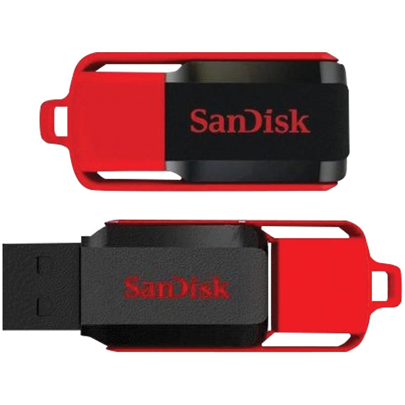 Память SanDisk "Cruzer Switch"  32GB, USB 2.0 Flash Drive, красный, черный