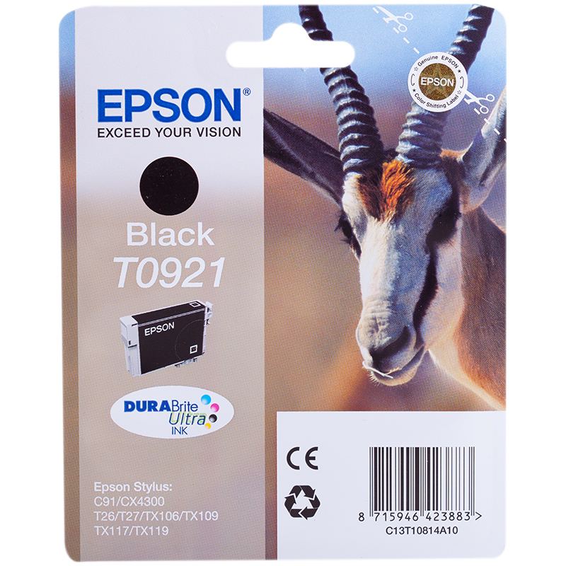 Картридж ориг. Epson T0921 черный для C91/CX4300/T26/T27/TX106/TX109/TX117/TX119 (5,5мл)