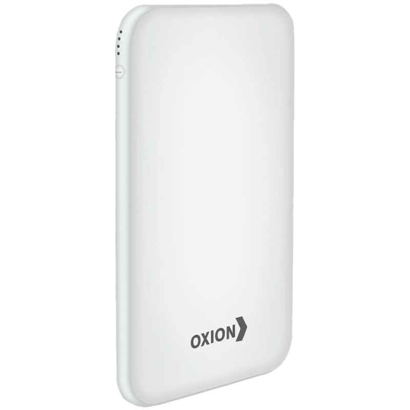 УЦЕНКА-Внешний аккумулятор Oxion PowerBank UltraThin 10000mAh,Li-pol,soft-touch,индикатор,фонарь,бел