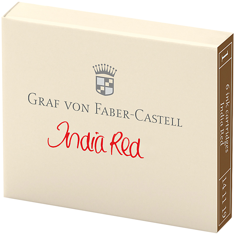 Картриджи чернильные Graf von Faber-Castell красные, 6шт., картонная коробка