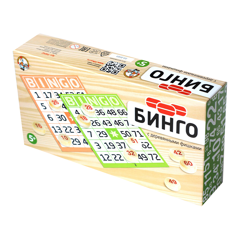 Игра настольная Десятое королевство "Бинго", деревянные фишки, картонная коробка