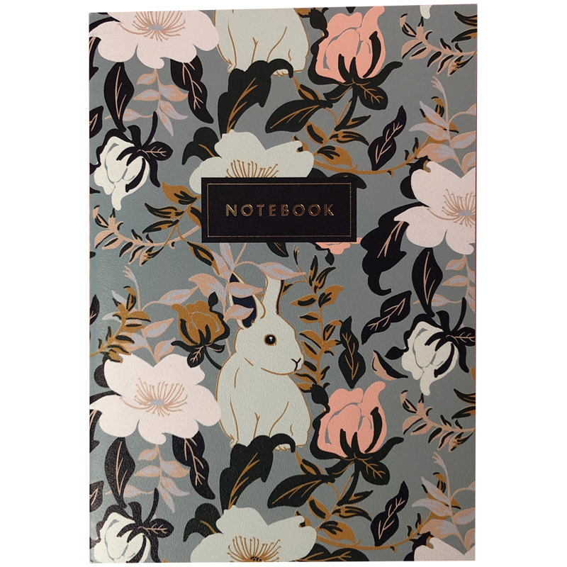 Записная книжка А5 24л., сшивка "Rabbit", 90г/м2, золотое тиснение, тонированный блок в точку