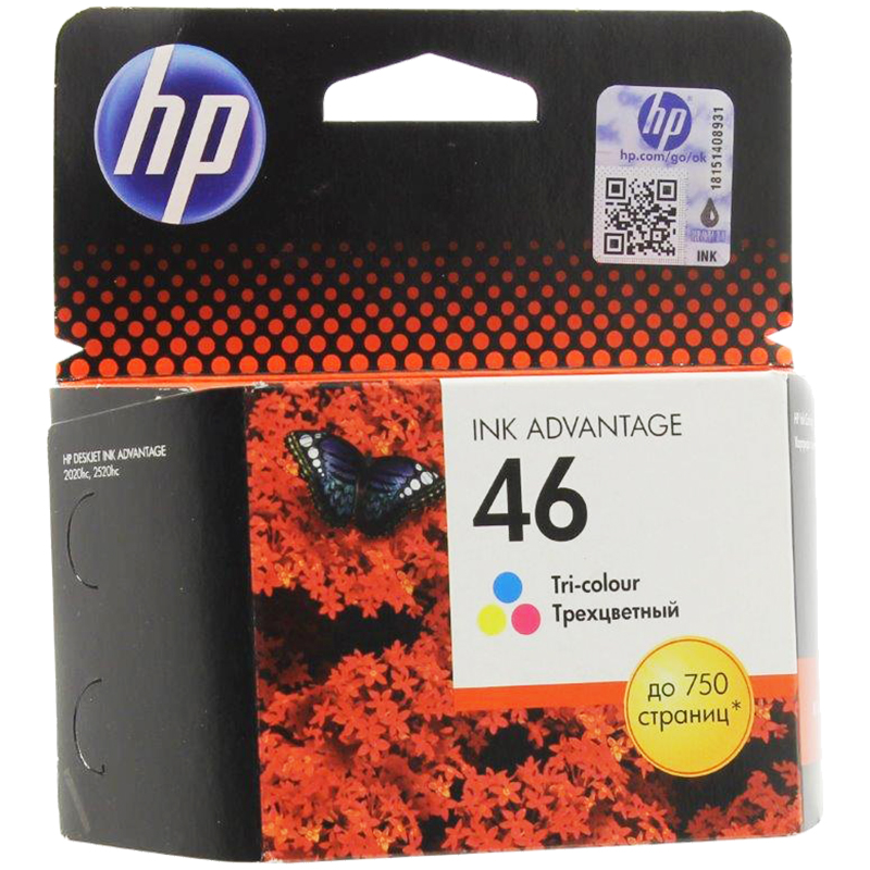 Картридж ориг. HP CZ638AE (№46) трехцв. для DeskJet Ink Advantage 2020hc Printer/2520hc AiO (750стр.)