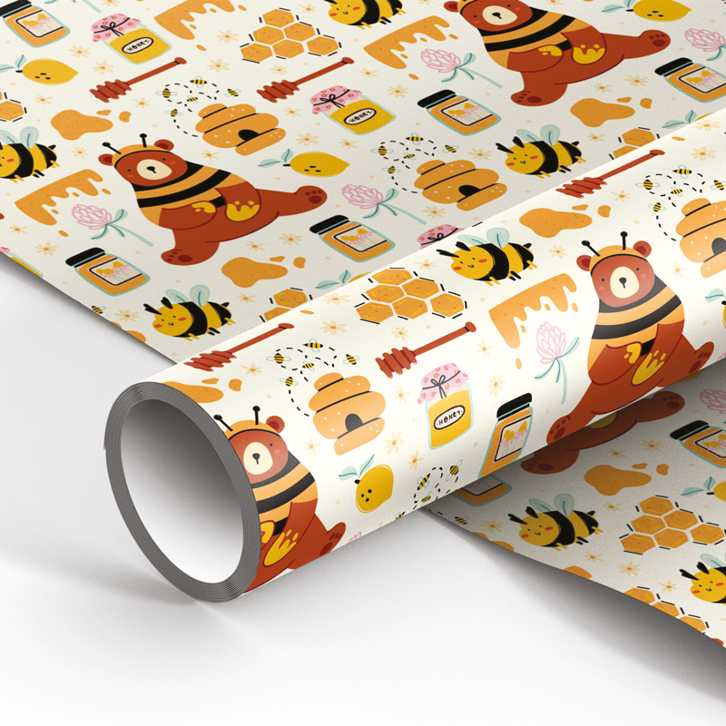 Упаковочная бумага глянц. 70*100см, MESHU "Honey", 90г/м2