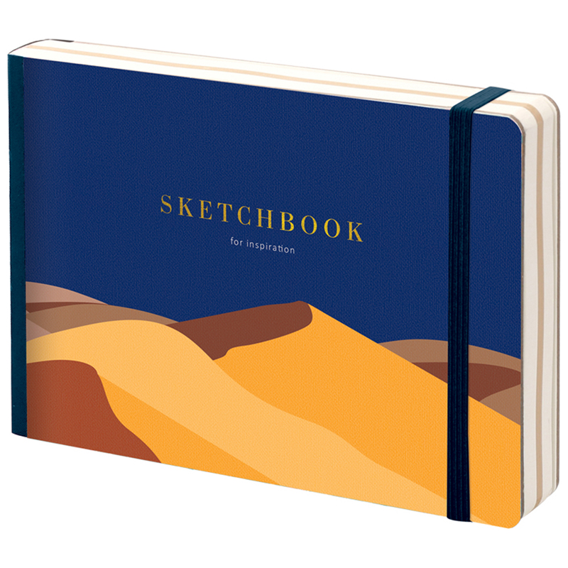Скетчбук - альбом для рисования 80л., В6 "Desert", 100г/м2, твердая обложка, карман, доп. листы крафт