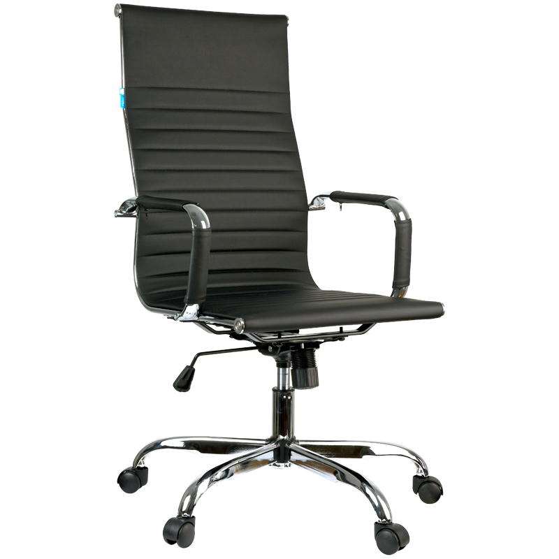 УЦЕНКА-Кресло руководителя Helmi HL-E17 "Slim", экокожа черная, хром
