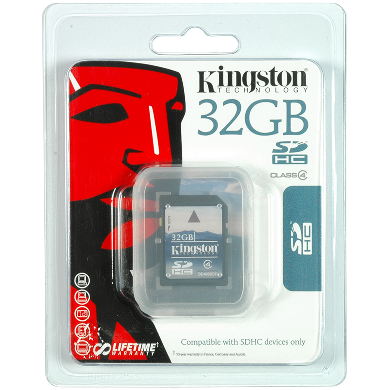Карта памяти SDHC 32Gb class4 360 min Kingston (SDV/32GB)