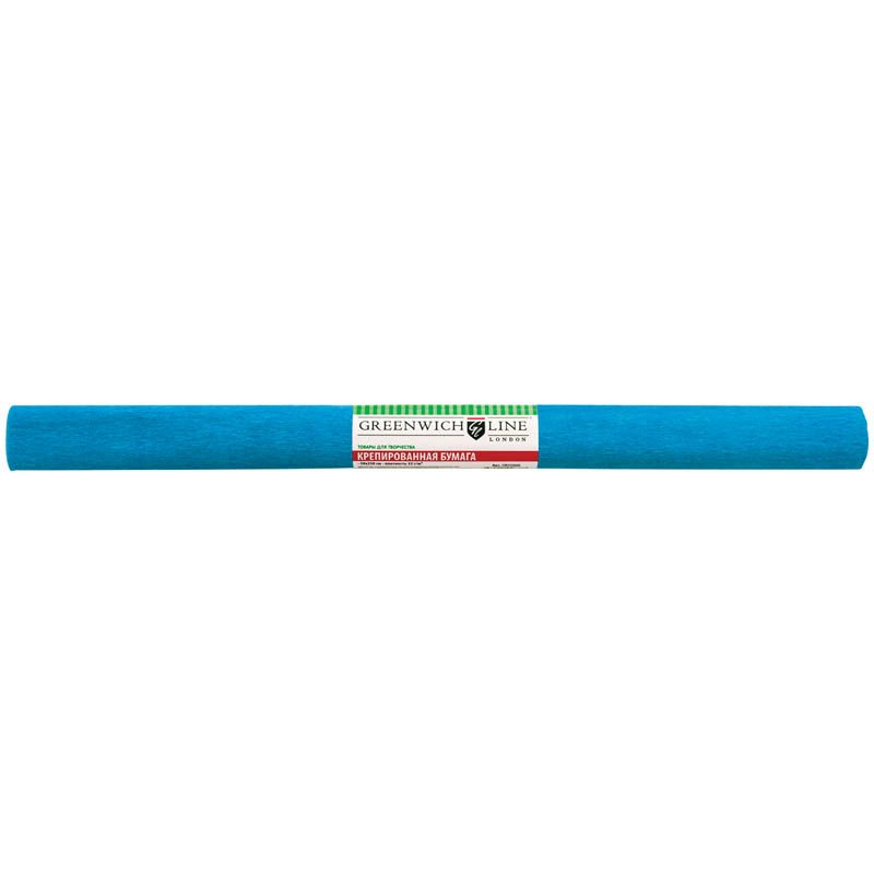 Бумага крепированная Greenwich Line, 50*250см, 32г/м2, небесно-голубая, в рулоне